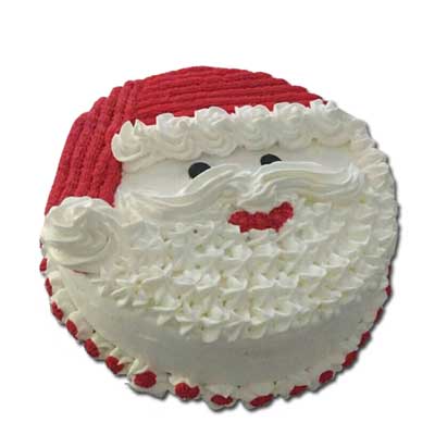 "Delicious round shape Santa cake -1.5 Kg - Click here to View more details about this Product